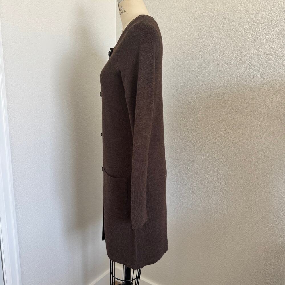 Ellen Tracy | Merino Wool Blend Longline Cardigan Sweater Size Small - Picture 4 of 9